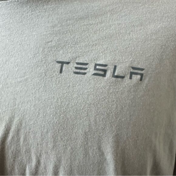 Tesla 100% Cotton Long Sleeve Grey Tesla T Shirt - Men Size 2XL - Picture 4 of 5